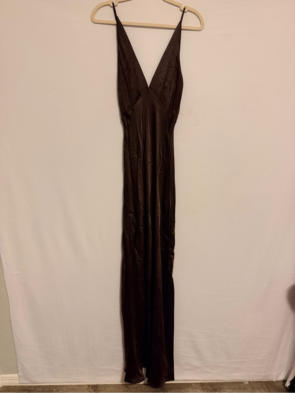 NEW Bec + Bridge Moon Dance Maxi Dress Dark Chocolate Brown Satin Moondance Gown - Picture 4 of 7